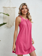 Flora Eyelet Dress detail view styled for Avrienne