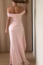Off-Shoulder Waist Cinching Split Evening Party Dress image 3