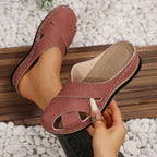 Alina Wedge Sandals detail view styled for Avrienne