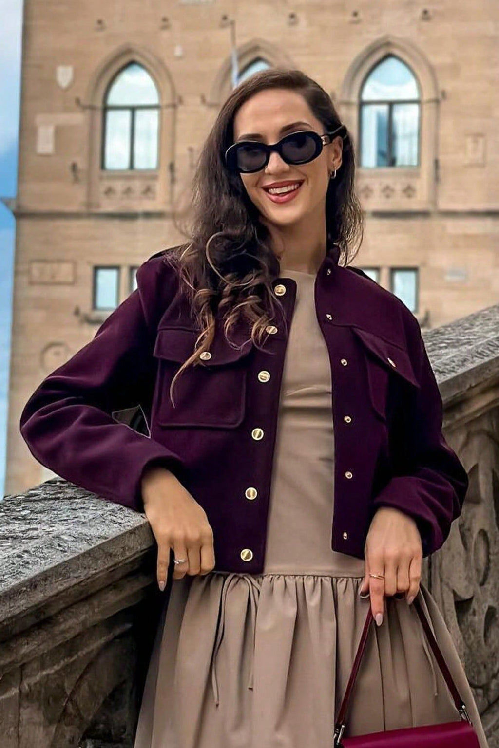 Cropped Retro Buttoned Jacket image 8