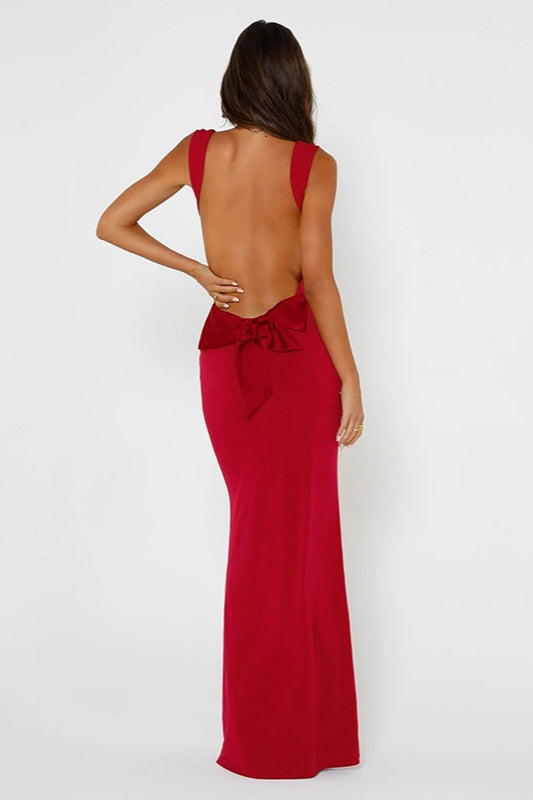Bow Back Spaghetti Strap Formal Dress image 5