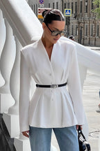 V Neck Waist Detail Blazer image 2