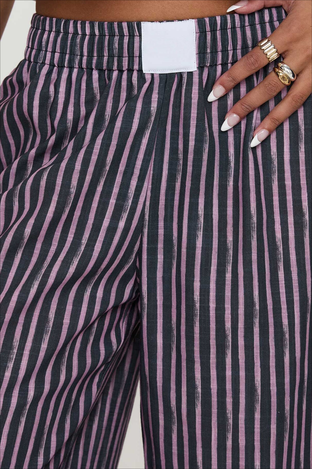 Colorblock Striped Wide-Leg Relaxed Pants image 15
