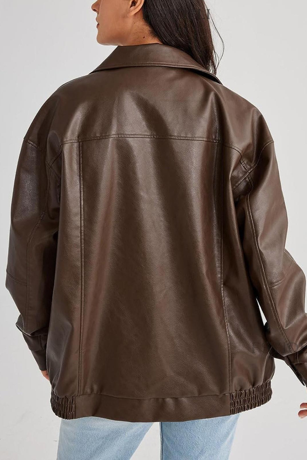 PU Leather Bomber Jacket image 3