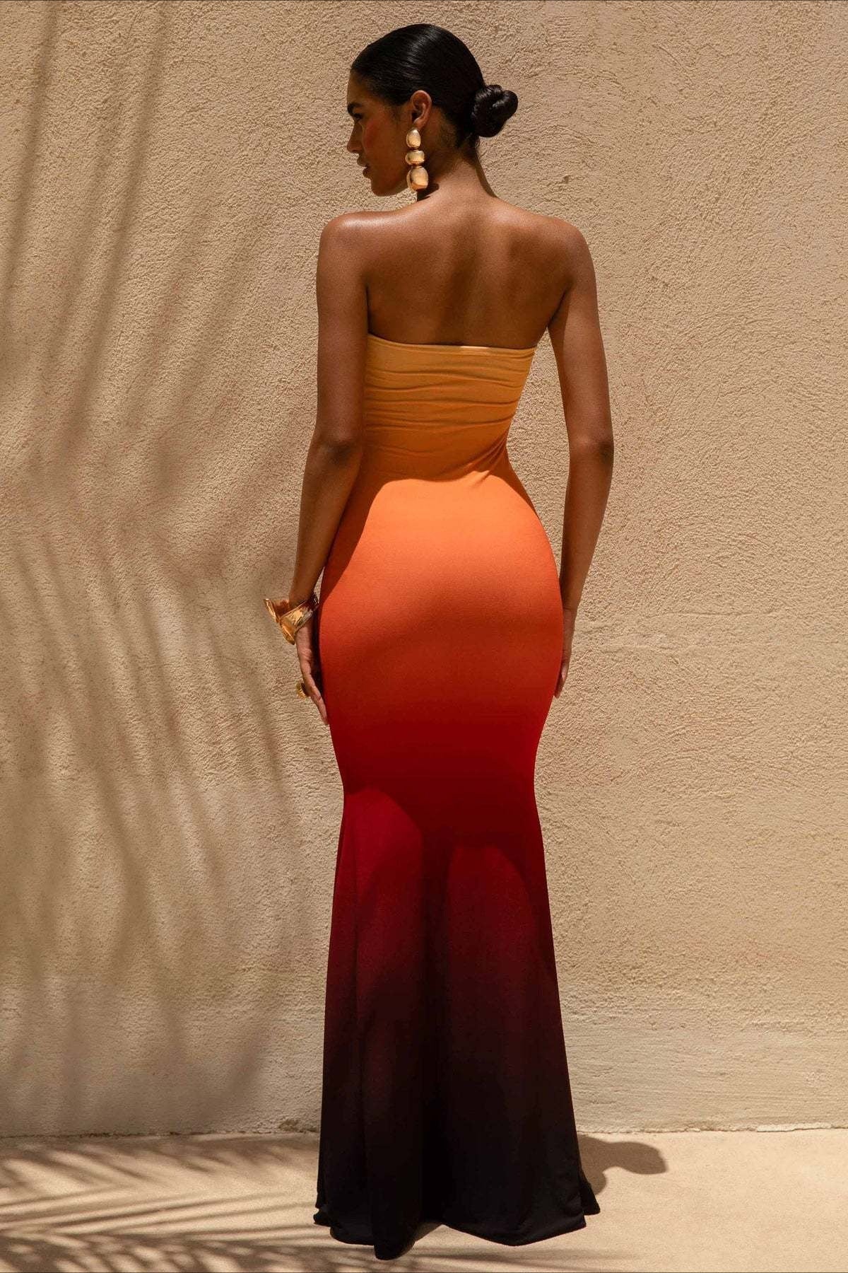 Sexy Bandeau Mermaid Floral Print Maxi Dress image 10