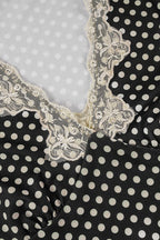Sweet Polka Dot Lace V-Neck Crop Top image 2