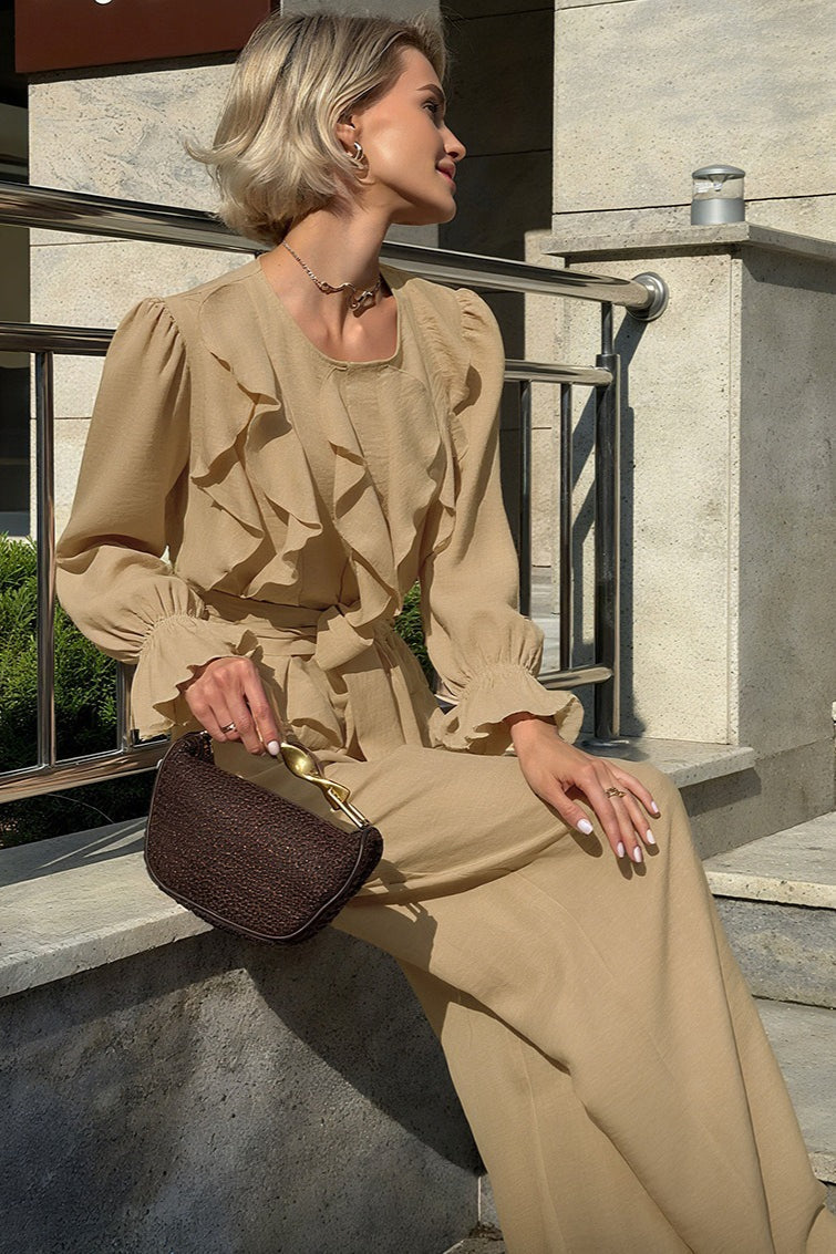 Vintage Bell Sleeve Top and Wide Leg Pants Two Piece Set image 4