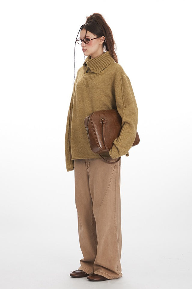 Vintage Cozy High Neck Loose Fit Sweater image 4