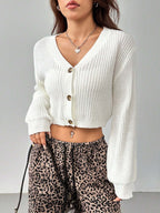 Cropped Button Knit Cardigan image 6