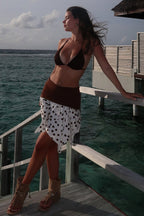 Polka Dot Color Block Sexy Slim Asymmetrical Mini Skirt image 5