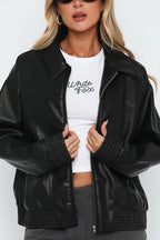 PU Leather Baseball Jacket image 1