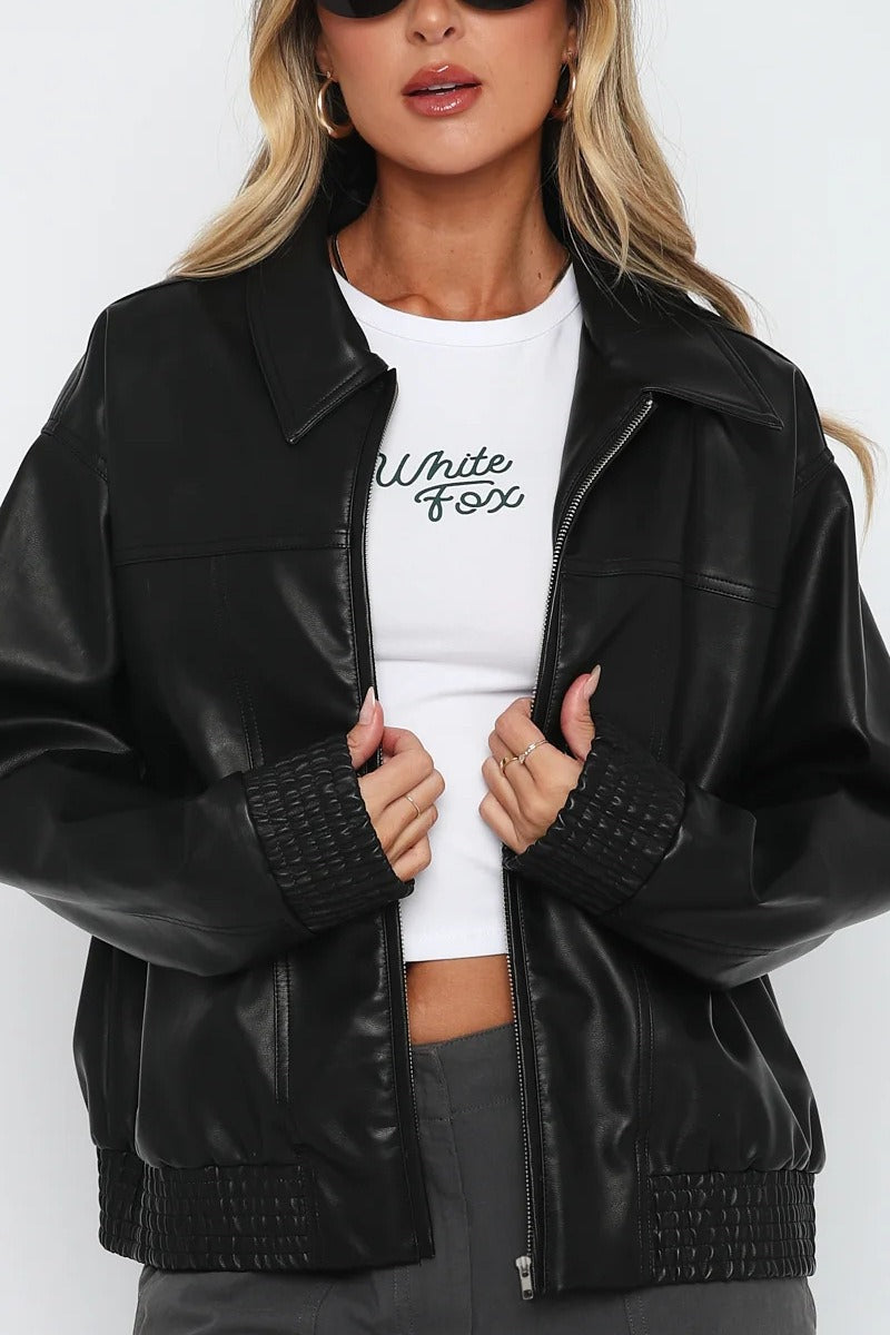 PU Leather Baseball Jacket image 1
