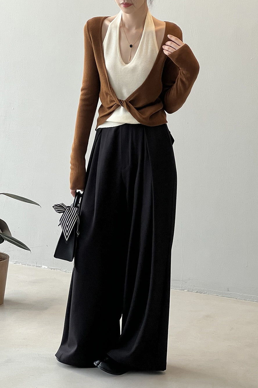 Patchwork Layered Halter Long Sleeve Tee image 11
