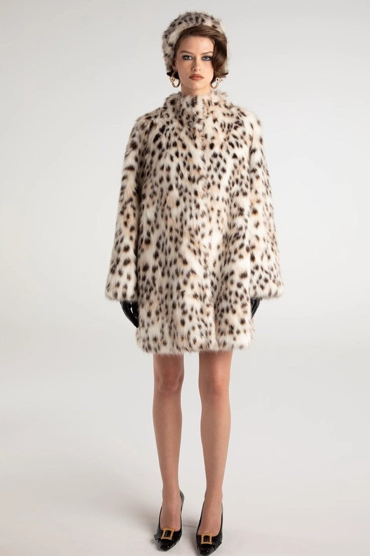 Leopard Print Faux Fur Trench Coat image 4