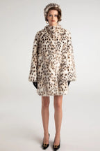 Leopard Print Faux Fur Trench Coat image 4