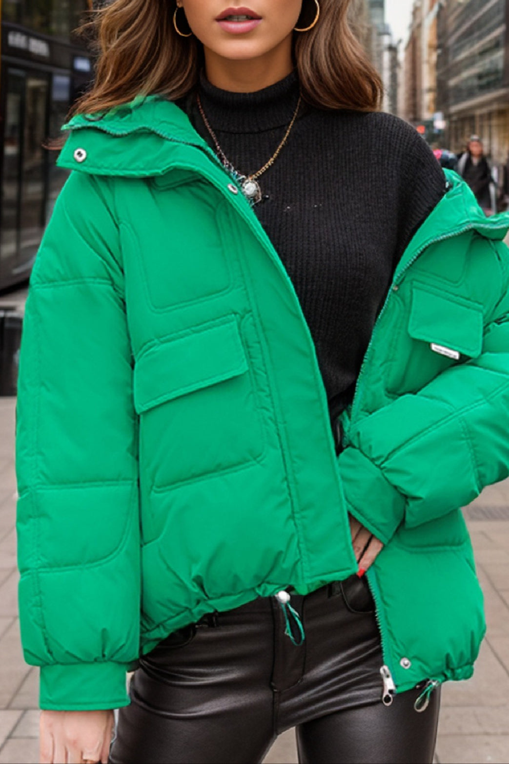 Cropped Insulated Cargo Puffer Jacket image 15