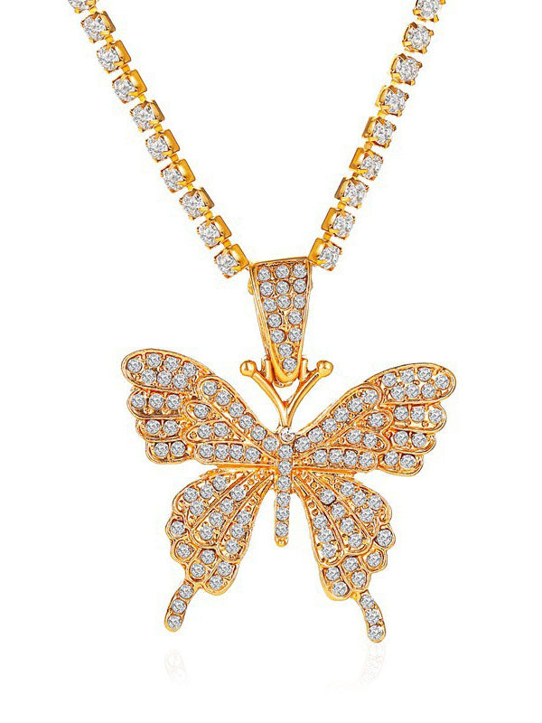 Rhinestone Butterfly Halter Trendy Asymmetric Crop Cami Top image 6