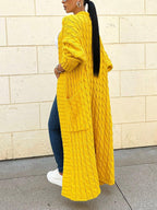Knitted Solid Graceful Open Front Cardigan image 14