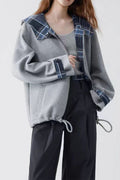 Checked Patchwork Casual Hoodie image 1