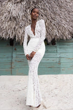 Sexy Lace Cutout Bodycon Maxi Dress image 2