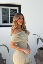 Off Shoulder Floral Maxi Dress image 5