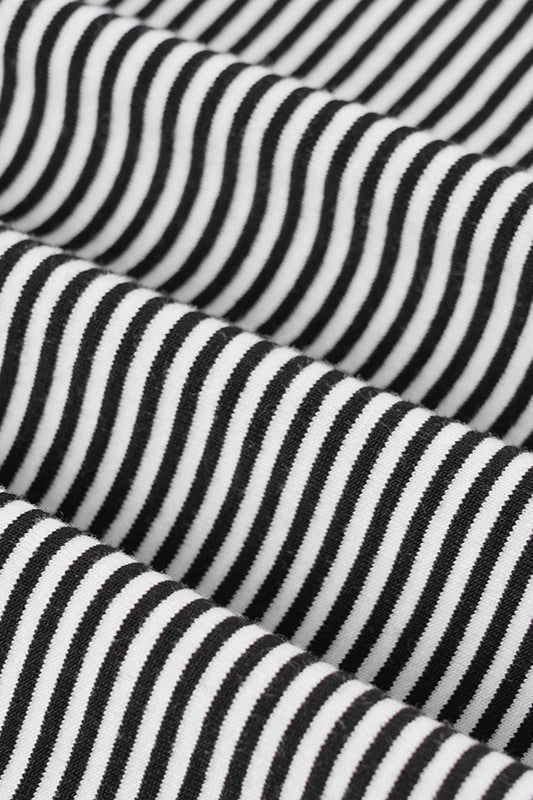 Vintage Color Block Stripe Jacquard Fitted Knit Blouse image 4