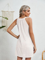 Flora Eyelet Dress detail view styled for Avrienne