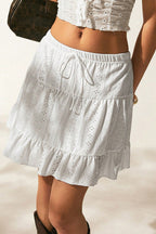 Solid Color Water-Soluble Jacquard Mini Skirt image 1