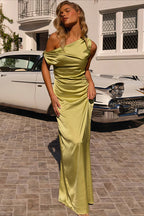 Solid Asymmetric Neckline Formal Dress image 23