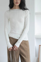 Semi-Sheer Unique Fitted Knit Top image 6