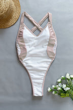 Sexy Color Block Chic Cut Out One Piece Swimwear image 6