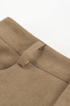 Vintage Suede Brown High Waist Split Midi Skirt image 6