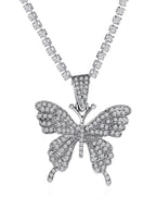 Rhinestone Butterfly Halter Trendy Asymmetric Crop Cami Top image 3