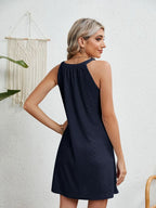 Flora Eyelet Dress detail view styled for Avrienne