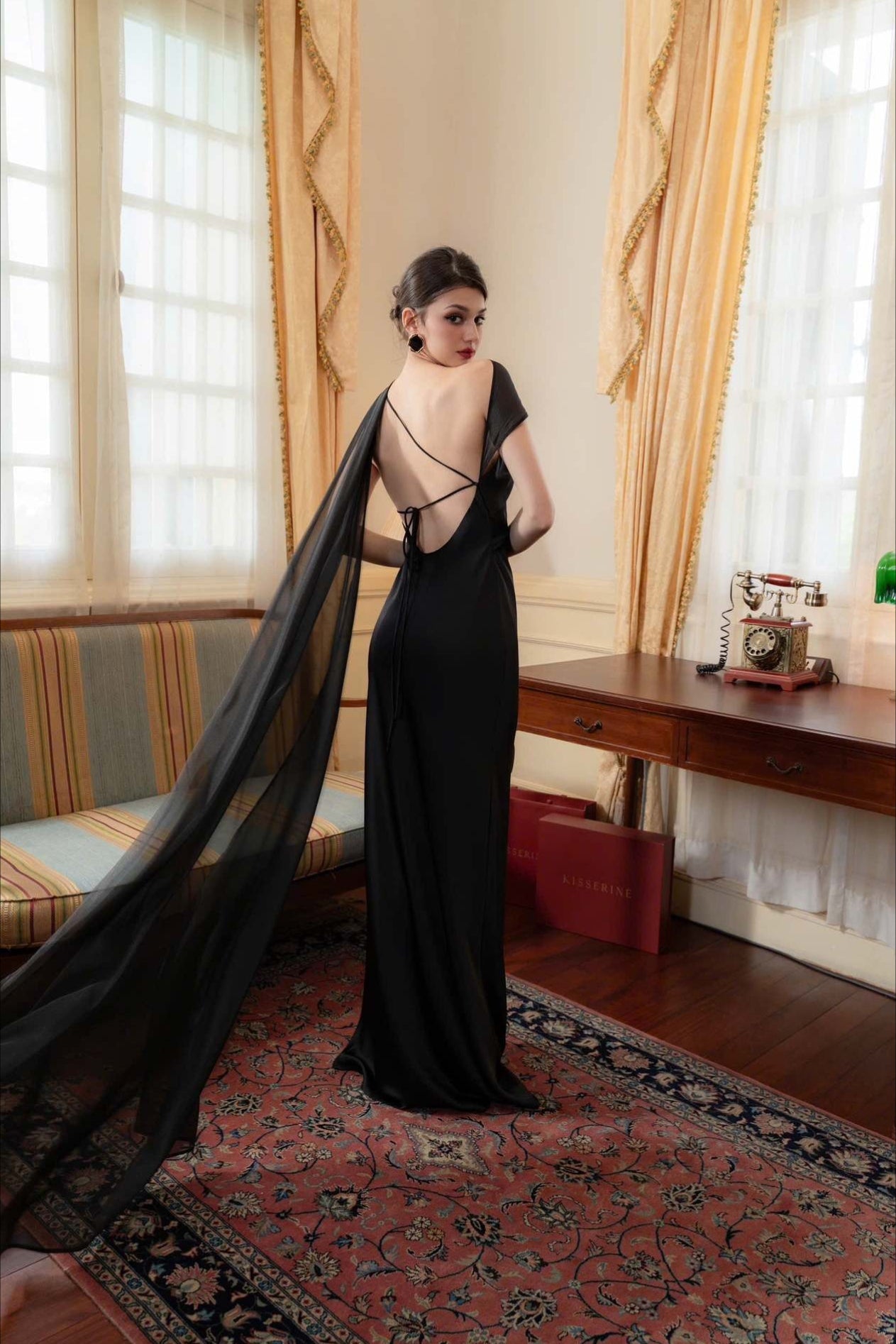 Satin Mermaid Slim Fit Elegant One Shoulder Solid Color Prom Dress image 20