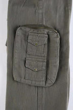 Street Style Low-Waisted Multi-Pocket Denim Cargo Pant image 5