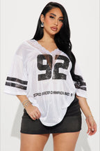 V Neck Lace Print Loose Casual T-shirt image 4