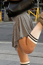 Stretchy Striped Irregular Mini Skirt image 3