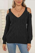 Deep V Sexy Off-Shoulder Loose Pullover Sweater image 10