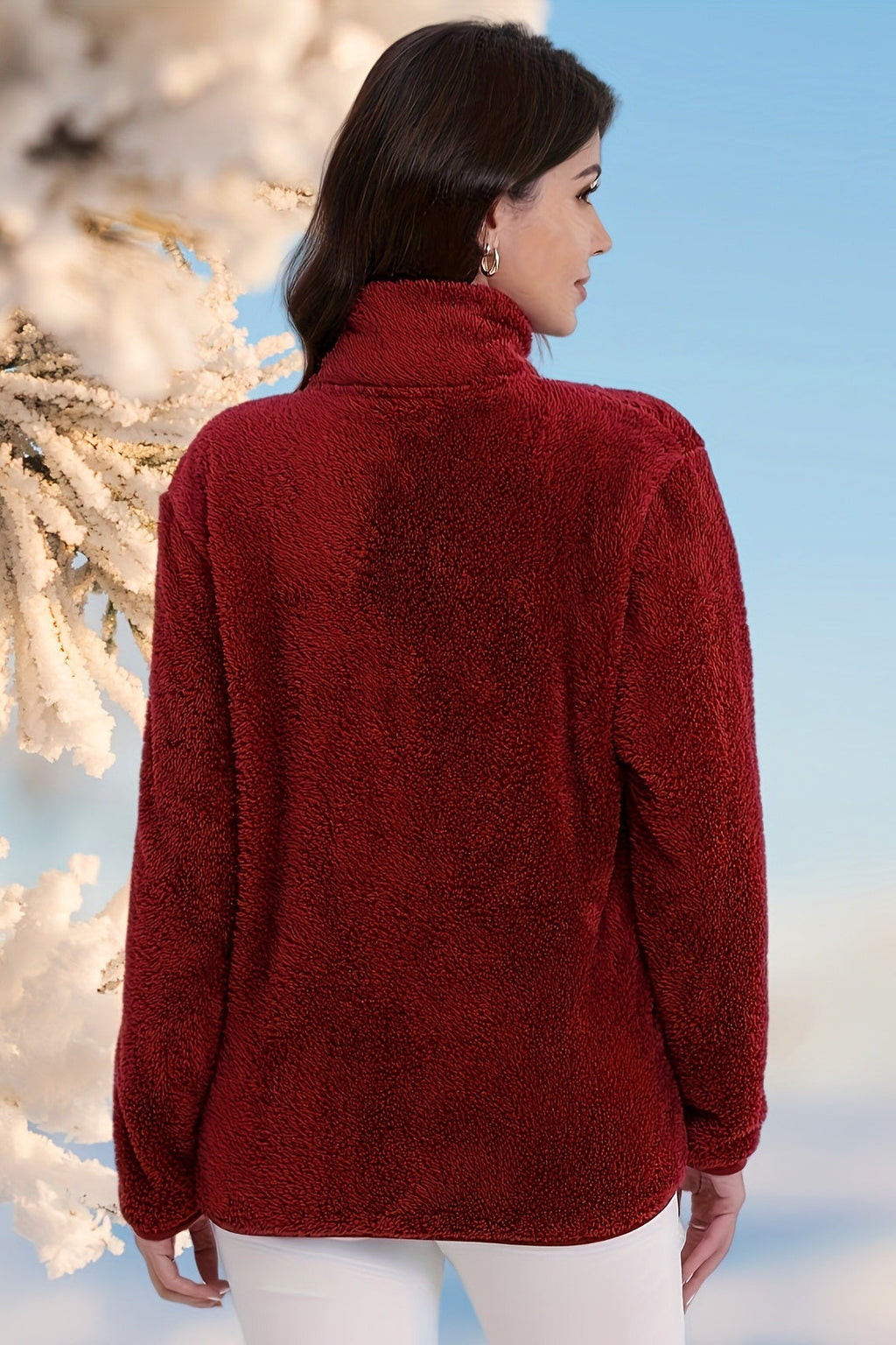 Casual Fuzzy Zipper Jacket image 4