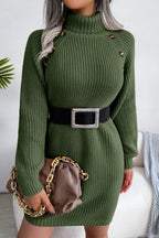 Long Sleeve Button Knit Sweater Dress image 13