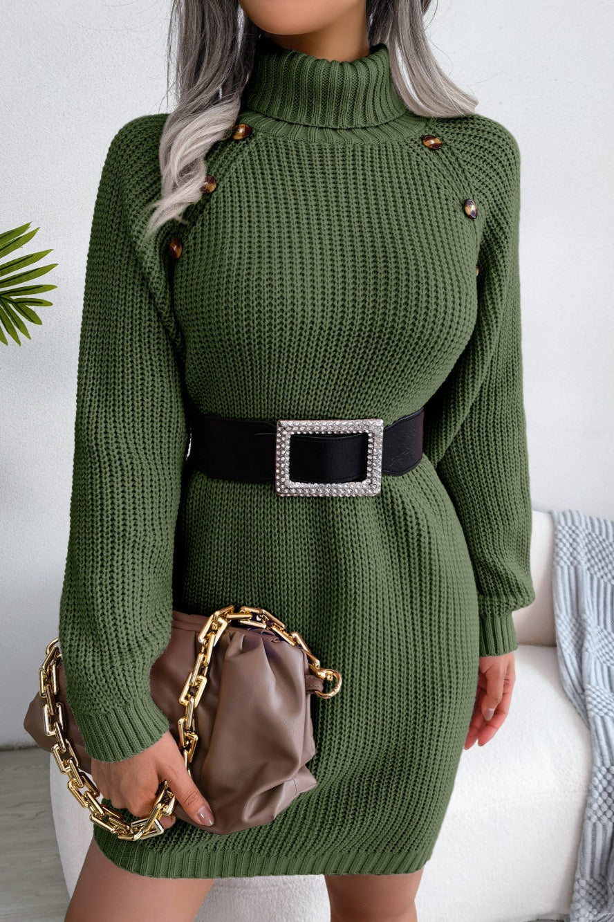 Long Sleeve Button Knit Sweater Dress image 13