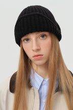 Solid Wool Blend Irregular Button Knitted Hat image 8
