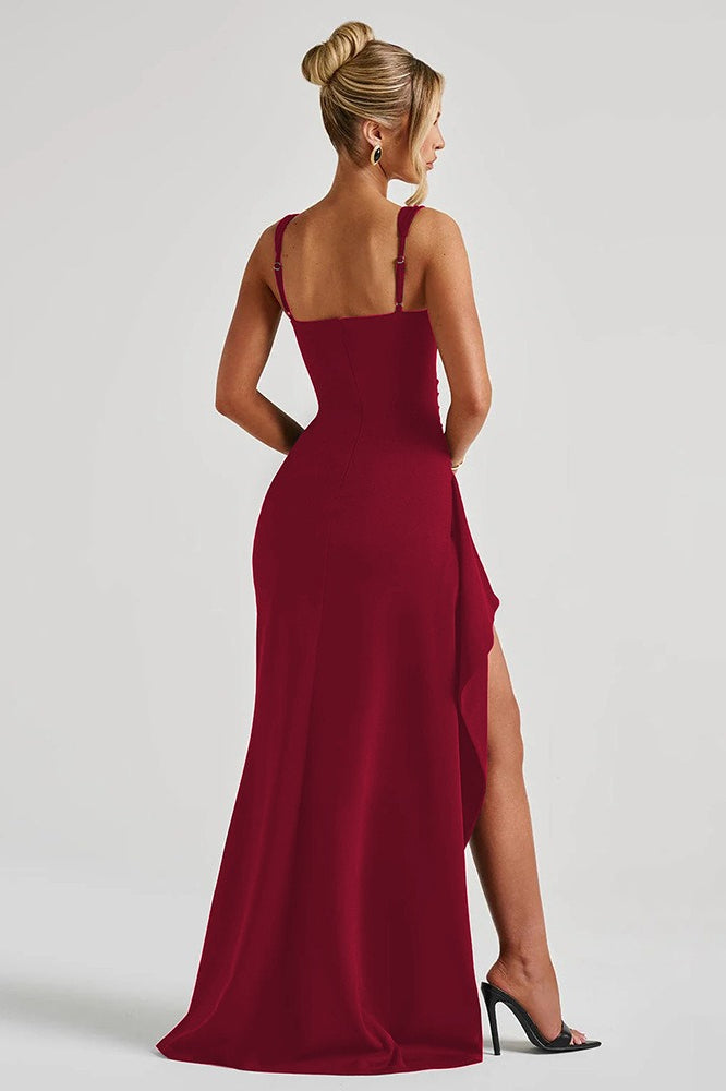 Sexy Spaghetti Strap High Slit Maxi Party Dress image 12