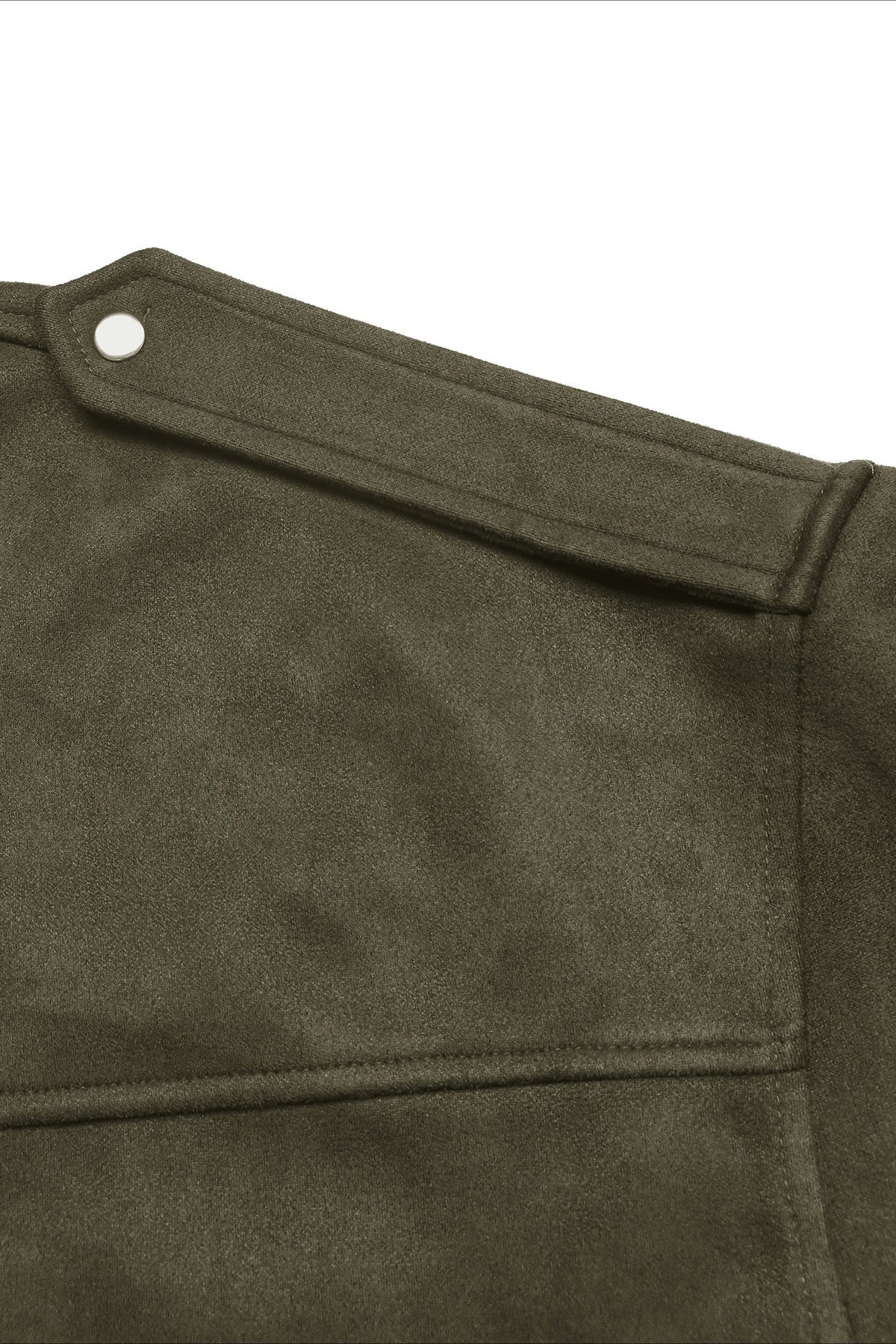 Lapel Collar Suede-Look Bomber Jacket image 8