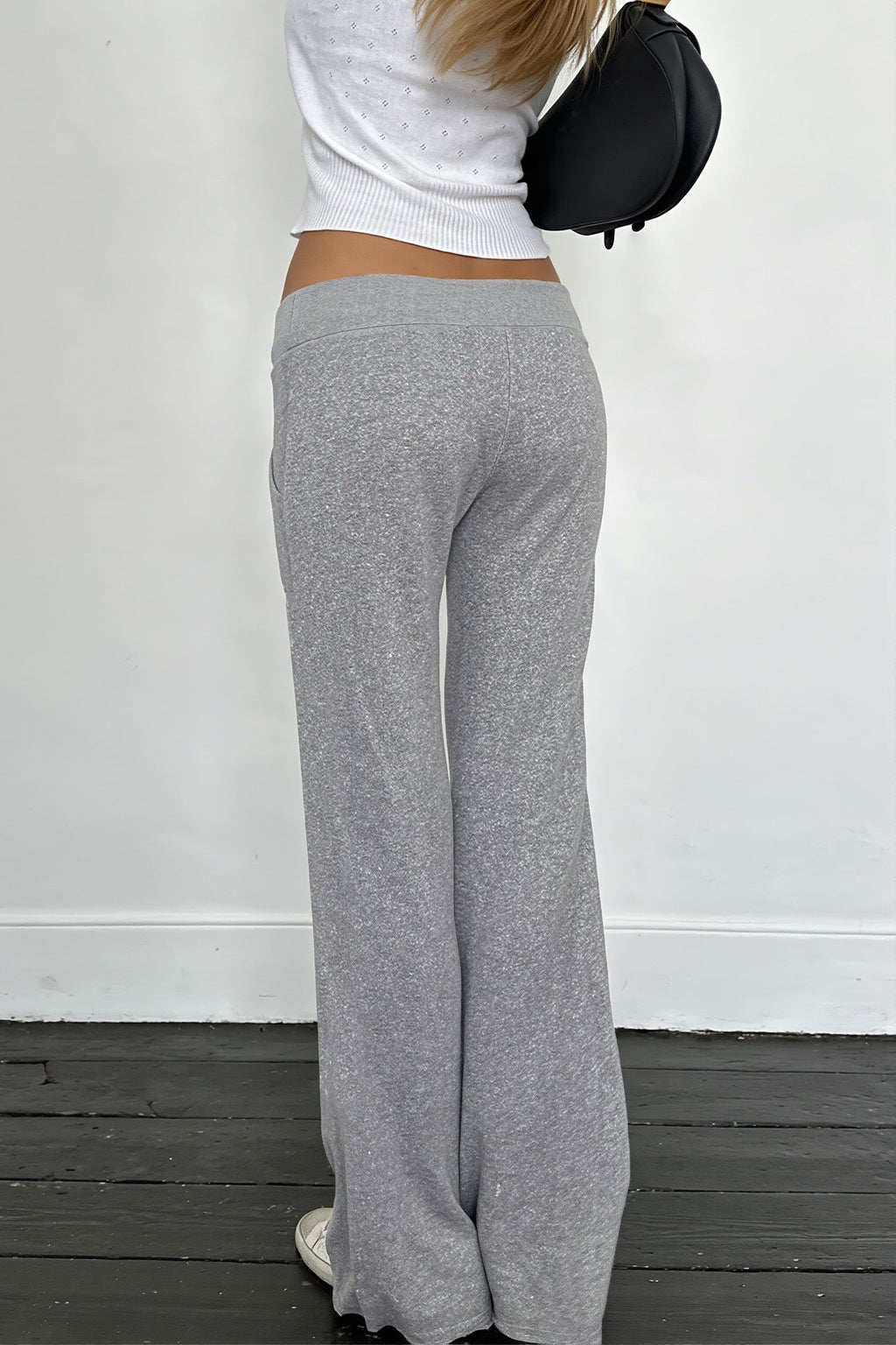 Letter Print Drawstring Straight Pants image 4
