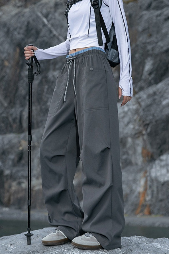 Quick Dry Cargo Wide Leg Cuffed Pants image 3