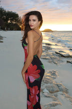 Floral Backless Bodycon Cami Maxi Dress image 4