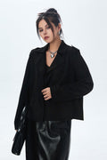 Suede Open Front Biker Jacket image 9