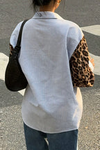 Street Style Leopard Stripe Casual Blouse image 3